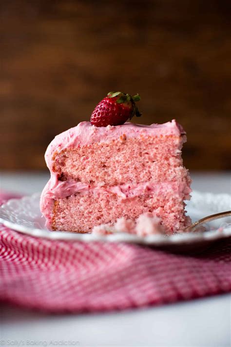 sally's baking addiction strawberry cake|strawberry cake using mix and fresh strawberries.